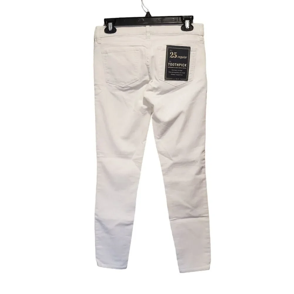 NWT J. Crew Women’s White Toothpick Skinny Jeans Size 25 - Style #87878